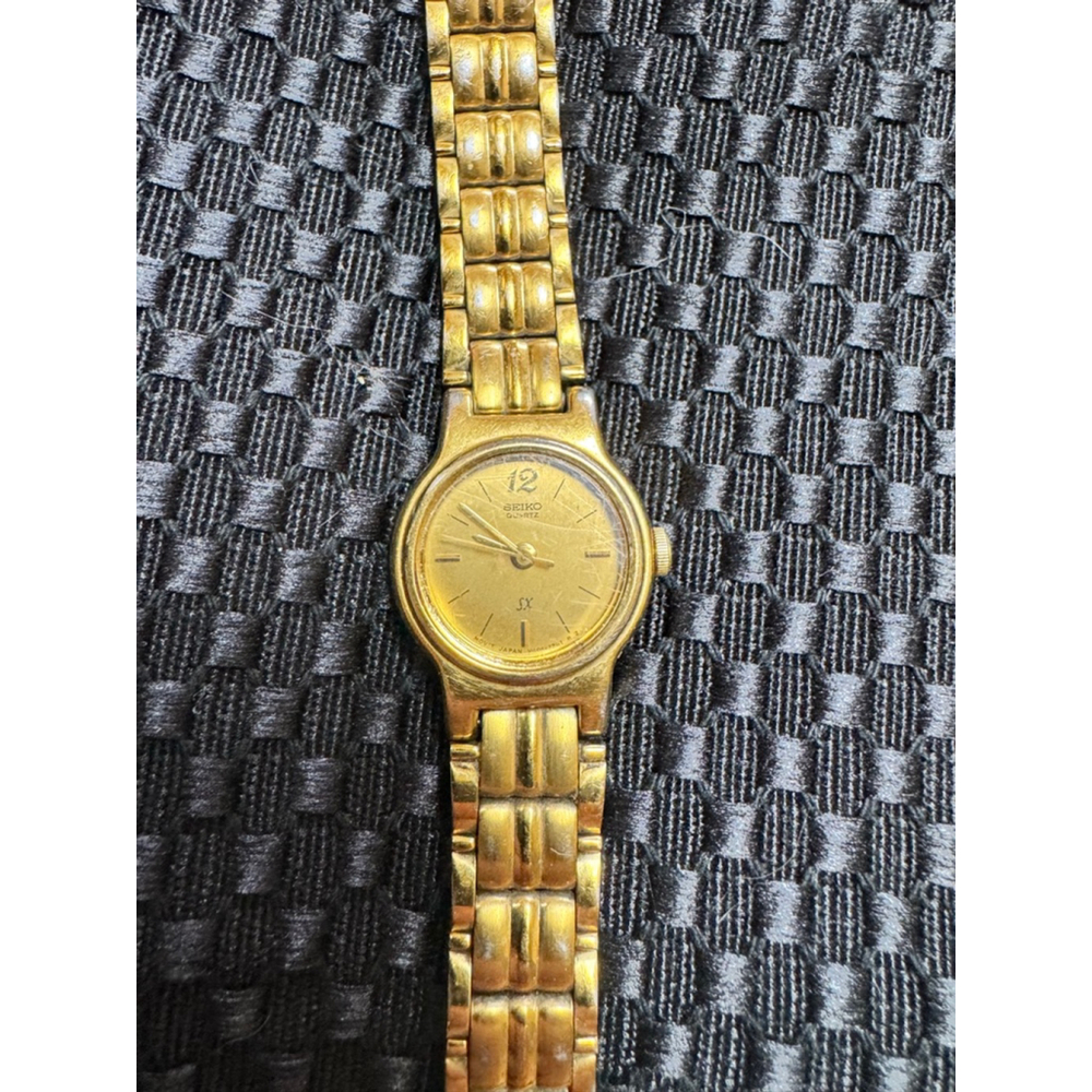 Vintage Ladies Seiko SX Watch Gold Dial Gold Tone V401-0511